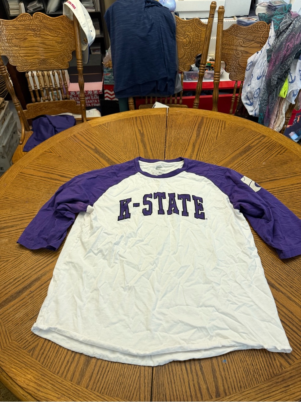 Colosseum K-State Raglan Tee in White and Purple